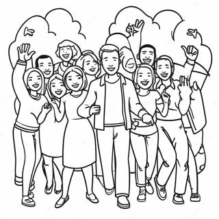 Diverse Citizens Celebrating Coloring Page 54794-43734