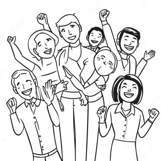 Diverse Citizens Celebrating Coloring Page 54794-43735