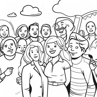 Diverse Citizens Celebrating Coloring Page 54794-43736