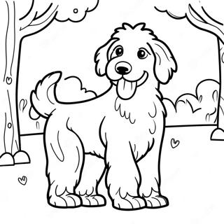 Playful Aussiedoodle In A Park Coloring Page 54804-43743