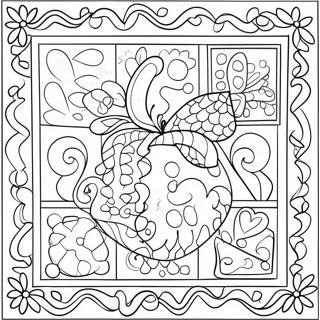 Colorful Kindergarten Quilt Coloring Page 54833-43761