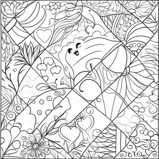 Patchwork Kindergarten Quilt Coloring Page 54834-43765