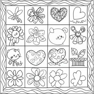 Patchwork Kindergarten Quilt Coloring Page 54834-43766