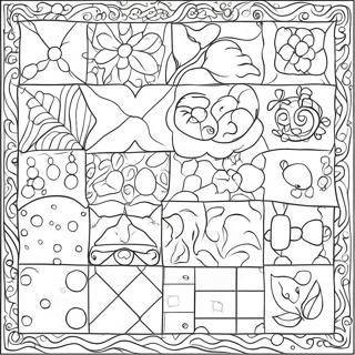 Patchwork Kindergarten Quilt Coloring Page 54834-43767