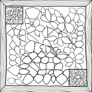 Patchwork Kindergarten Quilt Coloring Page 54834-43768