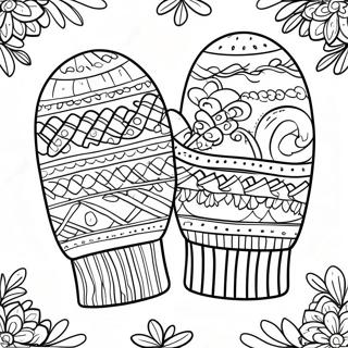 Cozy Knit Mitten Coloring Page 54864-43789