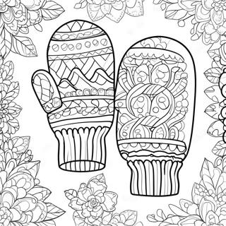 Cozy Knit Mitten Coloring Page 54864-43791