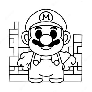 8 Bit Mario Coloring Page 5486-4481