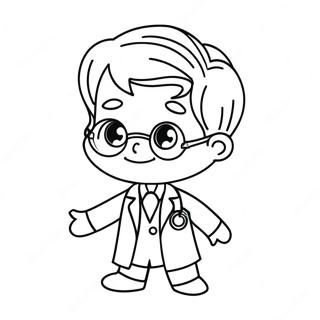 Cute Doctor With Stethoscope Coloring Page 54874-43795