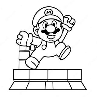 8 Bit Mario Jumping Coloring Page 5487-4489