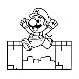 8 Bit Mario Jumping Coloring Page 5487-4490