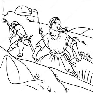 Courageous Rahab Hiding The Spies Coloring Page 54894-43810