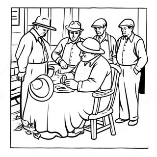 Great Depression Historical Scene Coloring Page 54913-43815