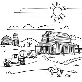 Dust Bowl Farm Life Coloring Page 54914-43821