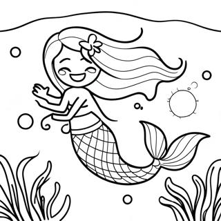 Mermaid Underwater Scene Coloring Page 54923-43826