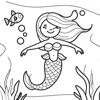 Mermaid Underwater Scene Coloring Page 54923-43827