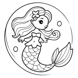 Elegant Mermaid With Flowing Hair Coloring Page 54924-43829