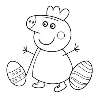 Peppa Pig With Colorful Eggs Coloring Page 54954-43854