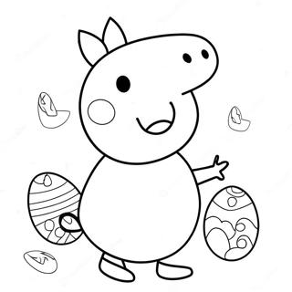 Peppa Pig With Colorful Eggs Coloring Page 54954-43856