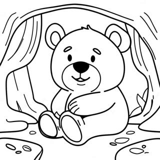 Sleepy Bear In Cozy Cave Coloring Page 54974-43870