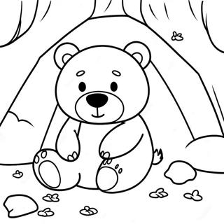 Sleepy Bear In Cozy Cave Coloring Page 54974-43871