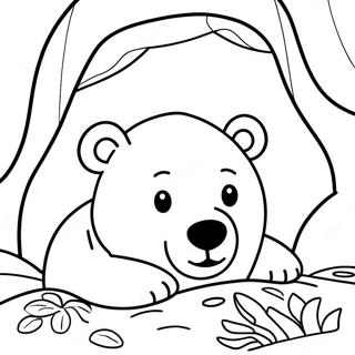 Sleepy Bear In Cozy Cave Coloring Page 54974-43872