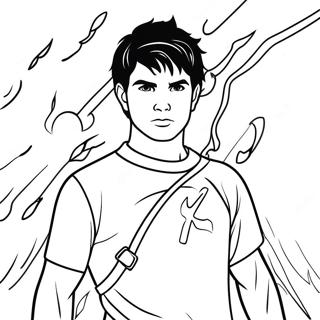 Percy Jackson With Lightning Bolt Coloring Page 5497-4498