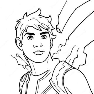 Percy Jackson With Lightning Bolt Coloring Page 5497-4500