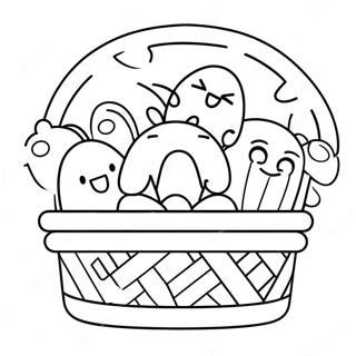 Colorful Peeps In A Basket Coloring Page 54994-43890