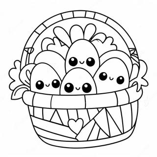 Colorful Peeps In A Basket Coloring Page 54994-43892