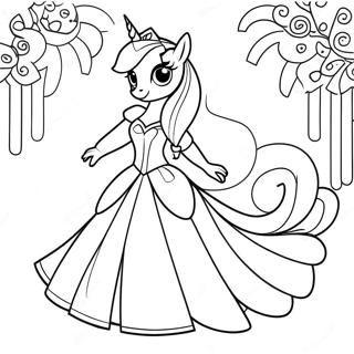 Elegant Princess Cadence In A Sparkling Dress Coloring Page 55034-43914