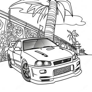 Nissan Skyline Gtr R34 Coloring Page 55043-43922