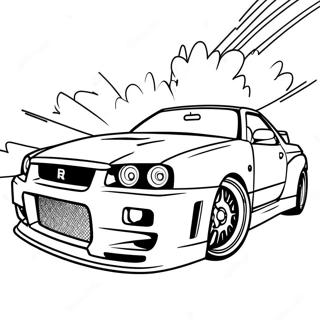 Nissan Skyline Gtr R34 Coloring Page 55043-43924