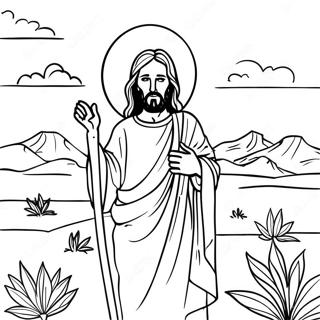 Jesus In The Desert Coloring Page 55074-43950