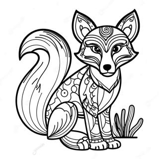 Beautiful Fox Coloring Page 55083-43956