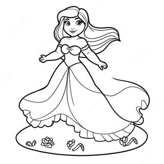 Ariel With Legs In A Beautiful Dress Coloring Page 55093-43958