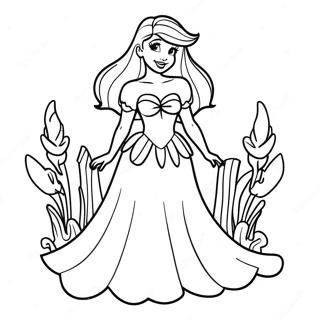 Ariel With Legs In A Beautiful Dress Coloring Page 55093-43960