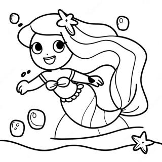 Ariel With Legs Swimming In The Ocean Coloring Page 55094-43973