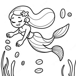 Ariel With Legs Swimming In The Ocean Coloring Page 55094-43974