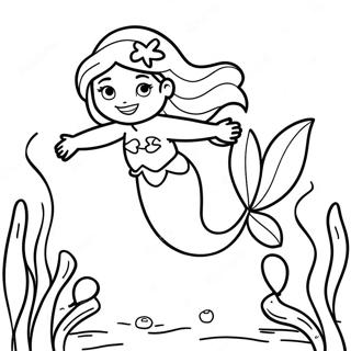 Ariel With Legs Swimming In The Ocean Coloring Page 55094-43976