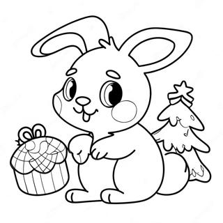 Christmas Bunny Coloring Page 55103-43966