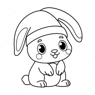 Cute Christmas Bunny With Santa Hat Coloring Page 55104-43971