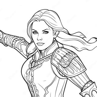 Aelin Galathynius In Battle Coloring Page 55124-43990