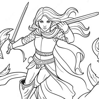 Aelin Galathynius In Battle Coloring Page 55124-43991