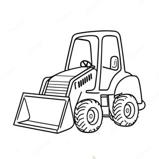 Cute Backhoe With Smiling Face Coloring Page 55134-43997