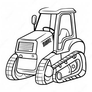 Cute Backhoe With Smiling Face Coloring Page 55134-44000