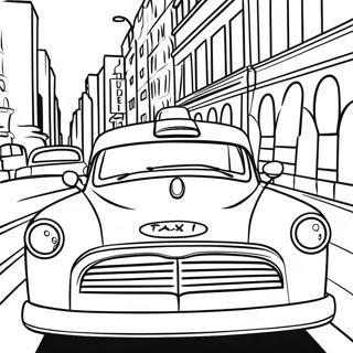 Vintage Taxi Cab Coloring Page 55154-44017