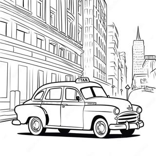 Vintage Taxi Cab Coloring Page 55154-44019