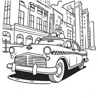 Vintage Taxi Cab Coloring Page 55154-44020