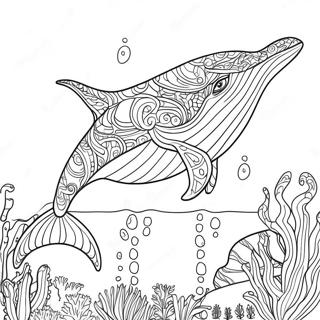 Majestic Humpback Whale Swimming Coloring Page 55174-44031